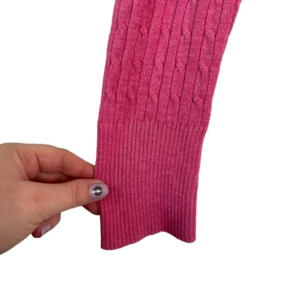 Aeropostale 90s Fitted Cable Knit Pink Sweater Pullover Rounded Neck Pink - Picture 4 of 7